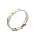 Miniatyrbild 7 av 8: Pre-owned Hermès Narrow Enamel Grand Apparat Remix Clic H Bracelet PM White