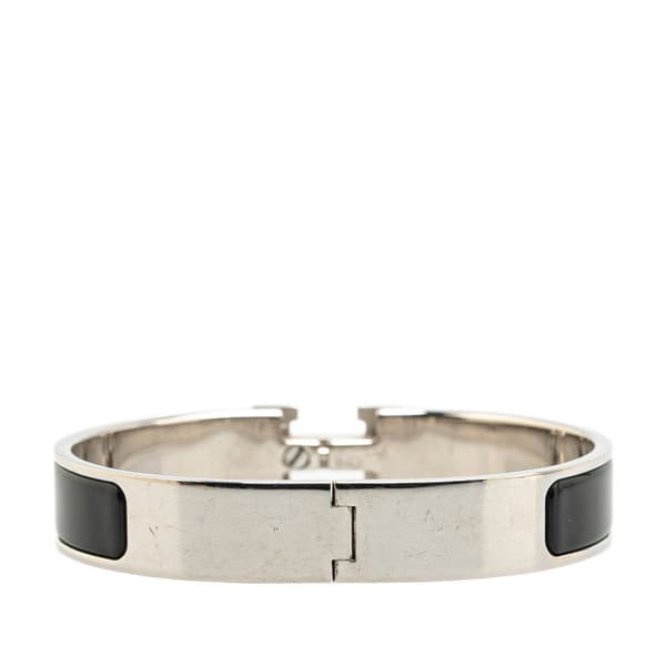 Pre-owned Hermès Narrow Enamel Clic H Bracelet PM Black