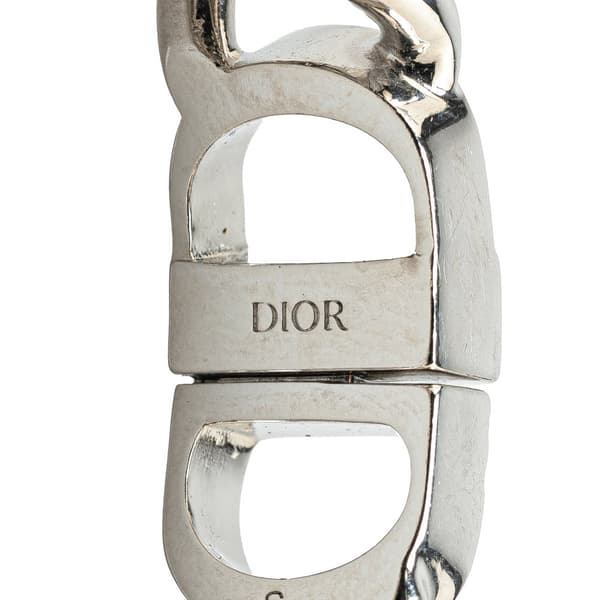 Pre-owned Dior Silver CD Logo Bracelet Silver
