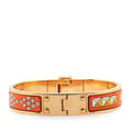 Pikkukuva 3 / 6: Pre-owned Hermès Narrow Enamel La Vie En Rouge Charniere Bracelet PM Orange