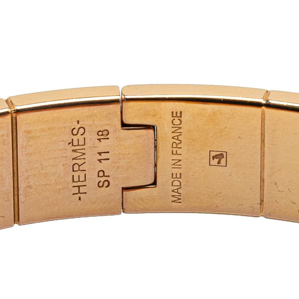 Pre-owned Hermès Narrow Enamel La Vie En Rouge Charniere Bracelet PM Orange