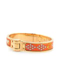 Pikkukuva 2 / 6: Pre-owned Hermès Narrow Enamel La Vie En Rouge Charniere Bracelet PM Orange