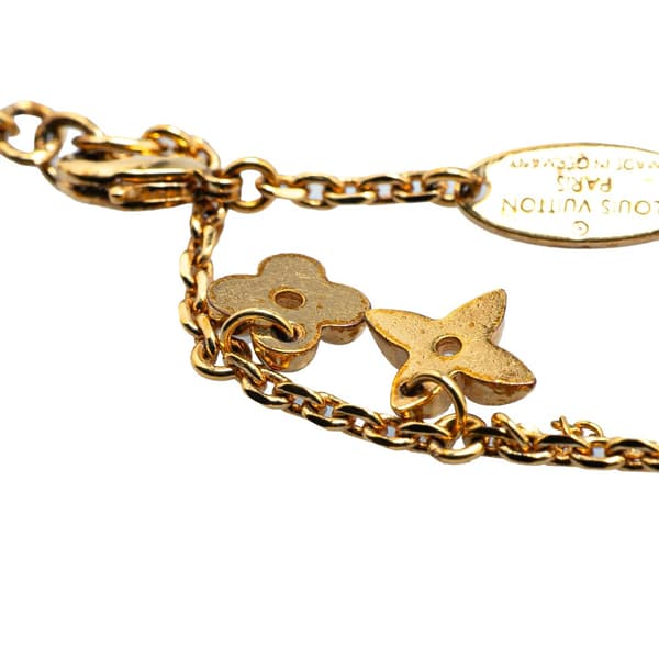 Pre-owned Louis Vuitton Gold Plated Monogram Blooming Supple Bracelet Gold
