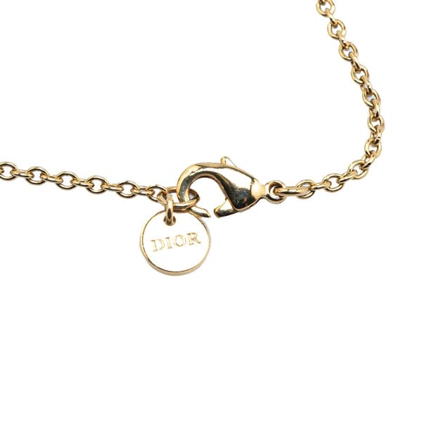 Pre-owned Dior Gold Plated CD Logo Rhinestones Bracelet Gold