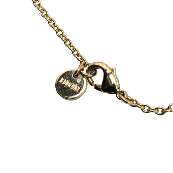 Pre-owned Dior Gold Plated CD Logo Rhinestones Bracelet Gold