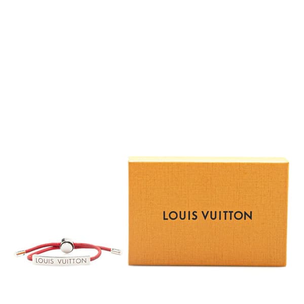 Pre-owned Louis Vuitton Stainless Steel and Nylon LV Space Bracelet Red