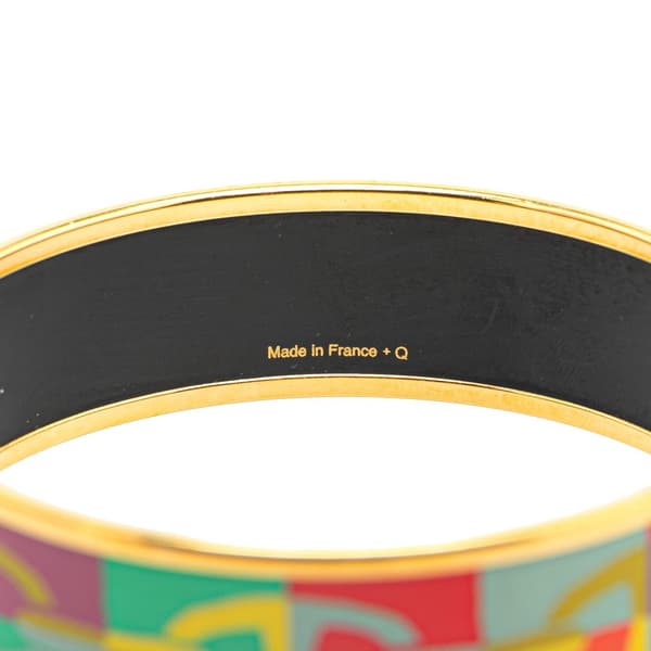 Pre-owned Hermès Wide Enamel Optique Chaine d'Ancre Bangle 65 Multi