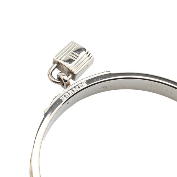 Pre-owned Hermès Leather Kelly Cadena Lock Bangle Bracelet Yellow