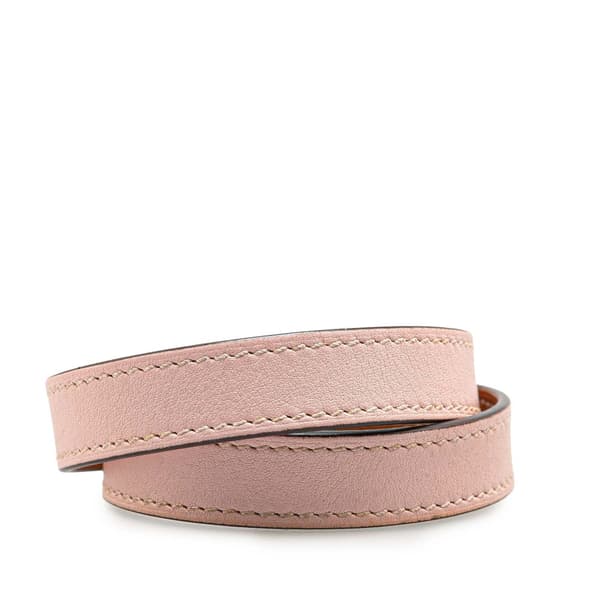 Pre-owned Hermès Leather Kelly Double Tour Bracelet Pink