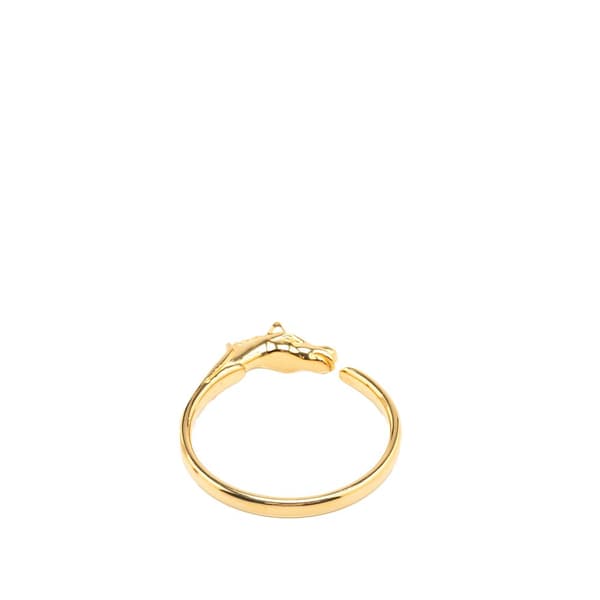 Pre-owned Hermès Gold Plated Tete de Cheval Horse Bangle Gold
