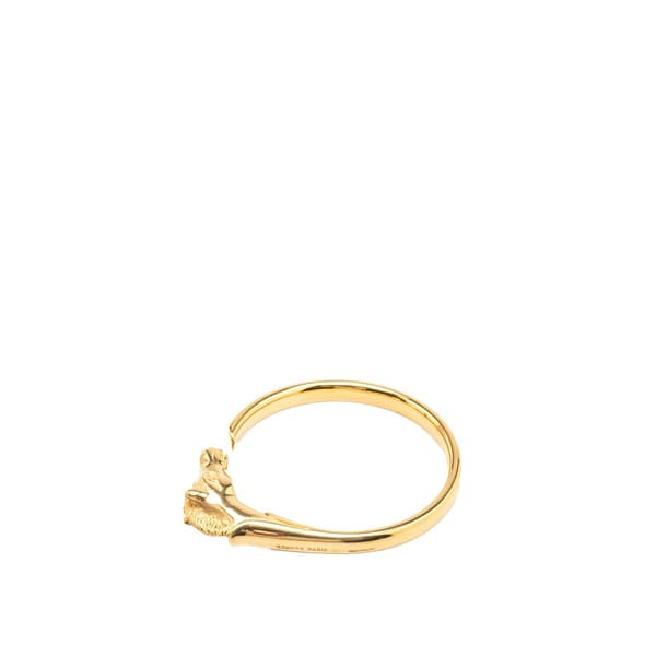 Pre-owned Hermès Gold Plated Tete de Cheval Horse Bangle Gold