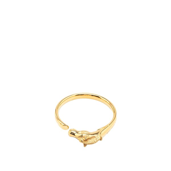 Pre-owned Hermès Gold Plated Tete de Cheval Horse Bangle Gold