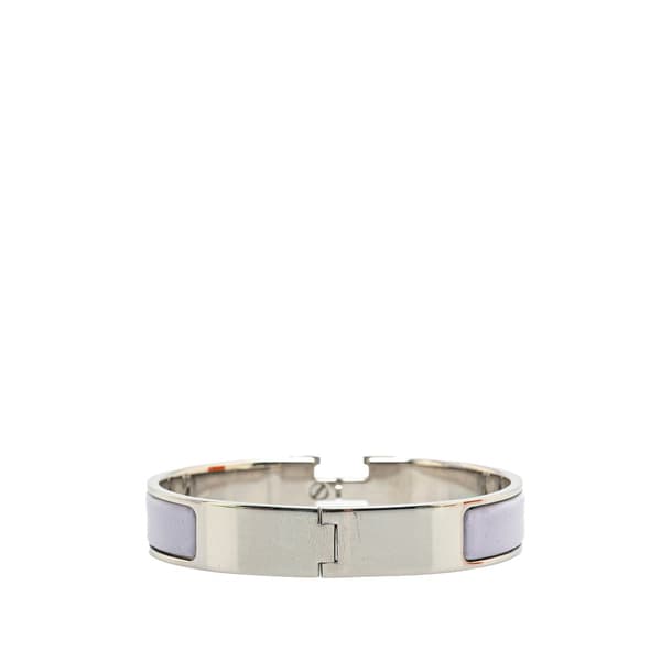 Pre-owned Hermès Narrow Enamel Clic H Bracelet PM Purple