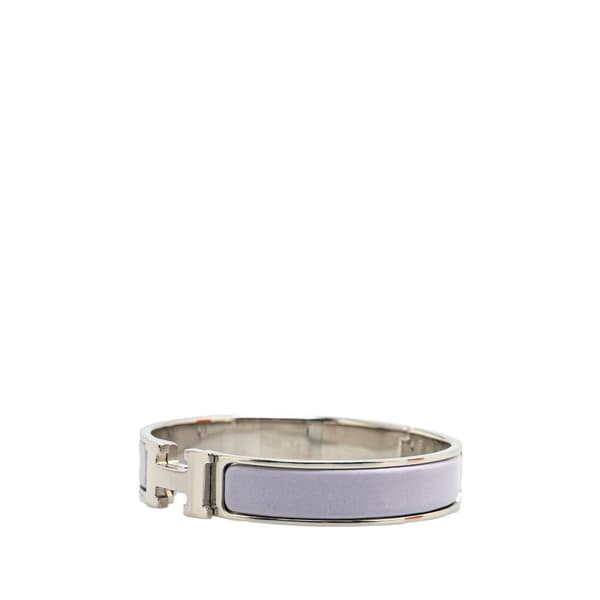 Pre-owned Hermès Narrow Enamel Clic H Bracelet PM Purple