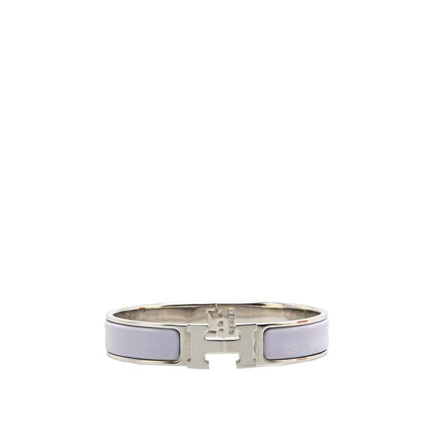 Pre-owned Hermès Narrow Enamel Clic H Bracelet PM Purple