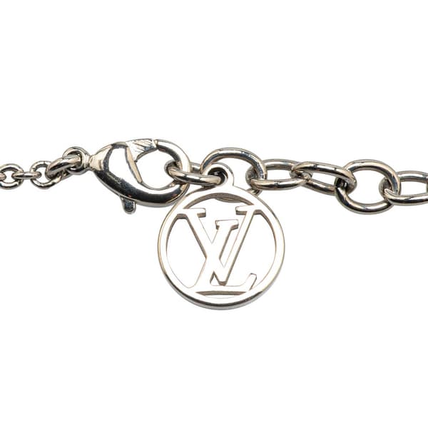 Pre-owned Louis Vuitton Silver Plated Essential V Supple Bracelet Silver