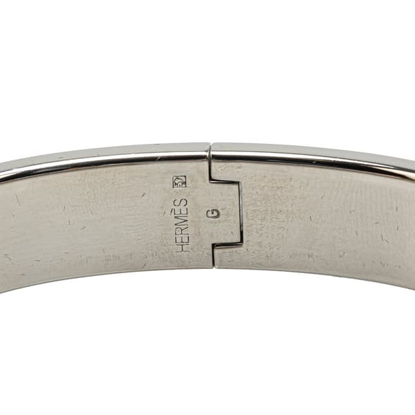 Pre-owned Hermès Narrow Enamel Clic H Bracelet GM Blue