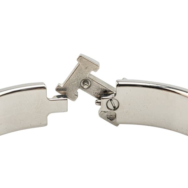 Pre-owned Hermès Narrow Enamel Clic H Bracelet GM Blue