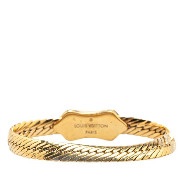 Pre-owned Louis Vuitton Gold Plated Nanogram Chain Bracelet Gold