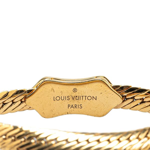 Pre-owned Louis Vuitton Gold Plated Nanogram Chain Bracelet Gold