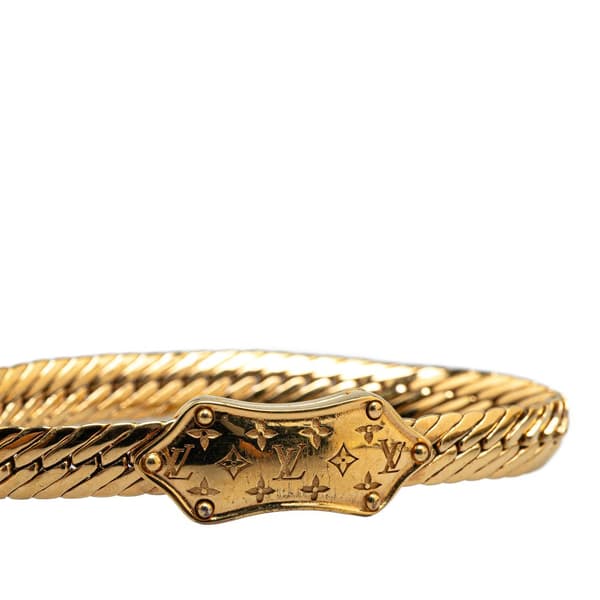 Pre-owned Louis Vuitton Gold Plated Nanogram Chain Bracelet Gold