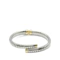 Pikkukuva 1 / 3: Pre-owned Bvlgari Stainless Steel and 18K Yellow Gold Tubogas Hearts Open Flex Bangle Silver
