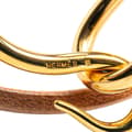 Miniatyrbilde 4 av 5: Pre-owned Hermès Gold Plated and Leather Jumbo Hook Double Tour Bracelet Gold