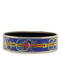 Miniatyrbild 3 av 5: Pre-owned Hermès Wide Cloissone Enamel Bangle 65 Blue