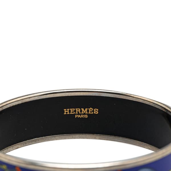 Pre-owned Hermès Wide Cloissone Enamel Bangle 65 Blue
