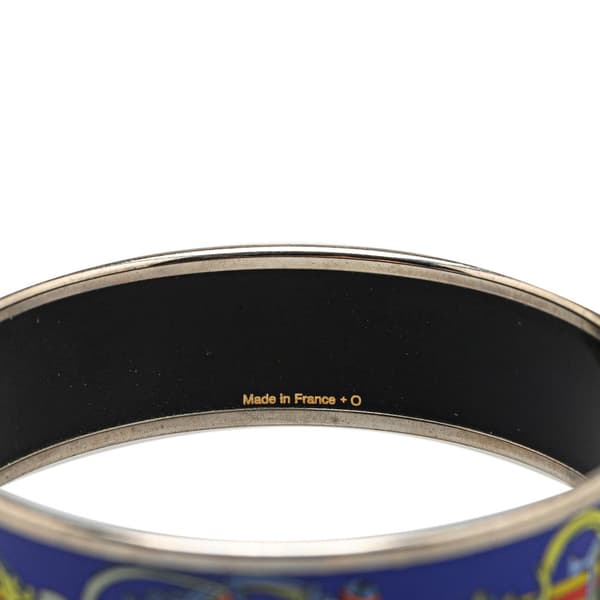 Pre-owned Hermès Wide Cloissone Enamel Bangle 65 Blue