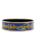 Miniatyrbild 2 av 5: Pre-owned Hermès Wide Cloissone Enamel Bangle 65 Blue
