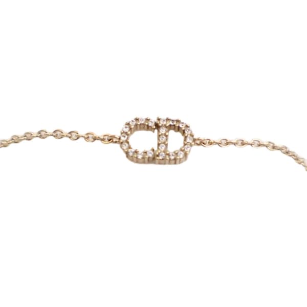 Pre-owned Dior Gold Plated Crystal Petit CD Bracelet Gold