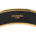 Miniatyrbild 4 av 5: Pre-owned Hermès Wide Greyhound Enamel Bangle 62 White