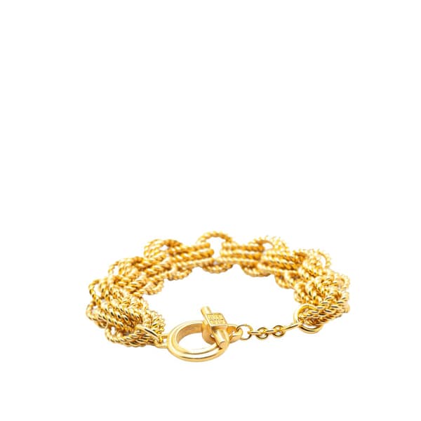 Pre-owned Givenchy Gold Plated Triple Hoop Chain Bracelet Gold