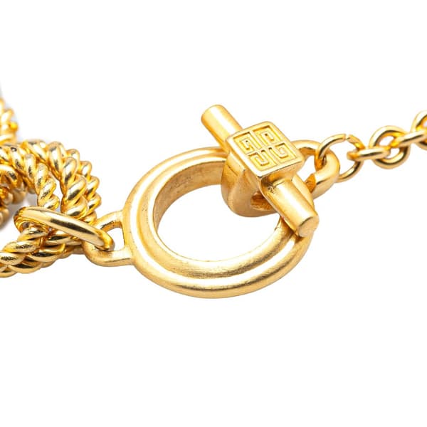 Pre-owned Givenchy Gold Plated Triple Hoop Chain Bracelet Gold