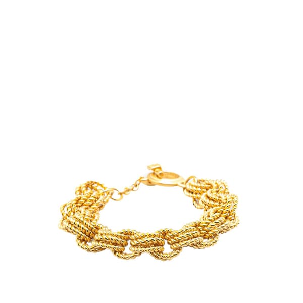 Pre-owned Givenchy Gold Plated Triple Hoop Chain Bracelet Gold