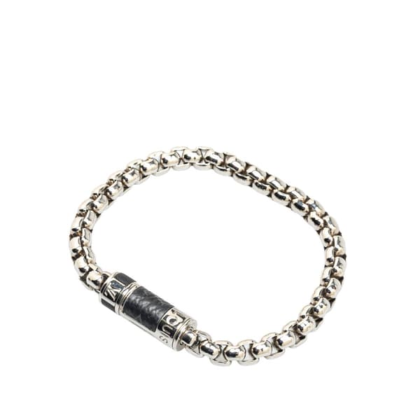 Pre-owned Louis Vuitton Monogram Eclipse Chain Bracelet Silver