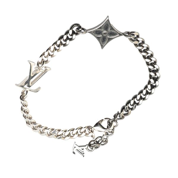 Pre-owned Louis Vuitton Silver Plated LV Instinct Bracelet Silver