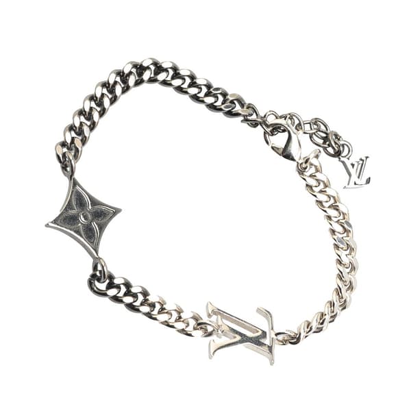Pre-owned Louis Vuitton Silver Plated LV Instinct Bracelet Silver