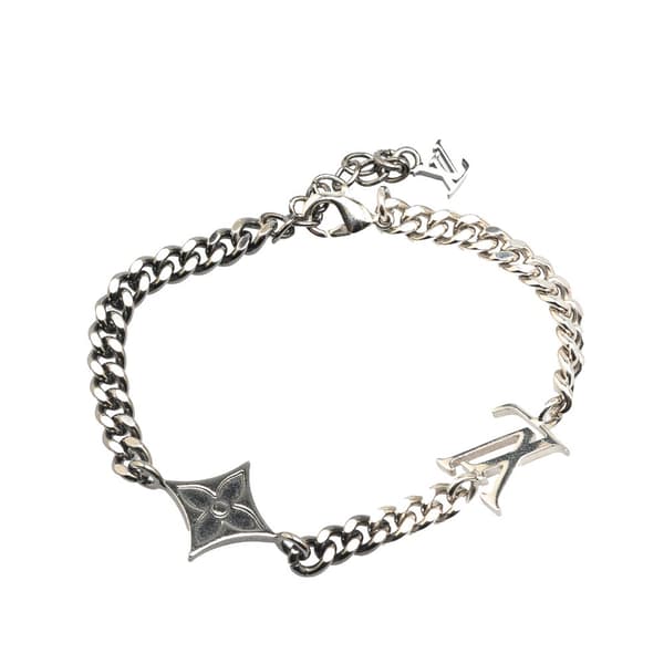 Pre-owned Louis Vuitton Silver Plated LV Instinct Bracelet Silver