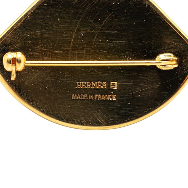 Pre-owned Hermès Gold Plated Enamel Brooch Gold