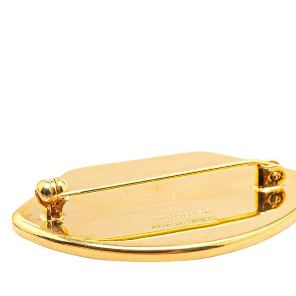 Pre-owned Hermès Gold Plated Enamel Brooch Gold
