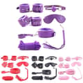 Miniatyrbild 4 av 4: 7 st/set Vuxen Sex Bondage SM Kit Handbojor Piska Ball Gag Rope Cosplay Sexleksaker Diskret förpackad Lila
