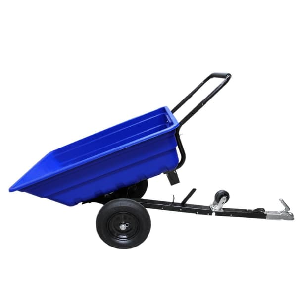 ATV Trailer Skottkärra Trädgård Transport Bärgning Fyrhjuling Gård Hästar Last Hästhage Kraftig Traktor Terräng Tippfunktion Pneumatiska Däck 295 kg