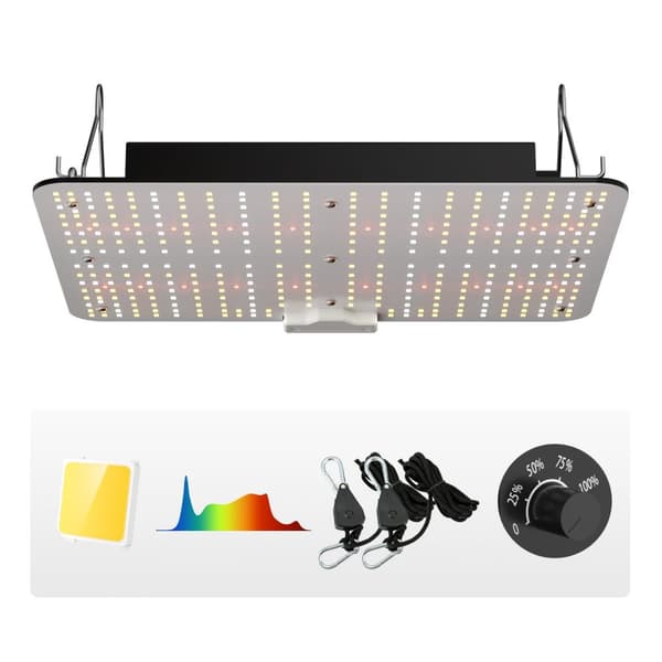 300W kvantbräda LED odlingsväxtljus, fullspektrum, låg energiförbrukning/värme/ljud, för alla tillväxtstadier, enkel installation/justering