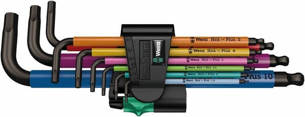 Wera 950 Spkl9 Hex-plus Hex Key Set L-shaped hex key set Metric/imperial 9 pc(s)