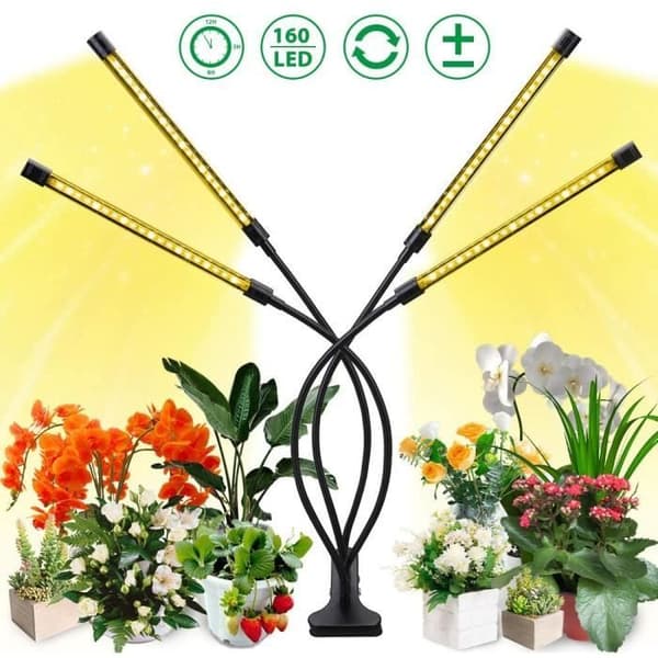 Växtlampa för växter - Varumärke - Modell - 160 LEDs 40W - 5 Justerbara nivåer - Fullspektrum