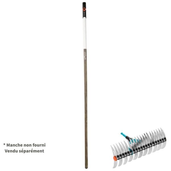 GARDENA Combisystem® 35 cm Scarifier Rake - Pressade galvaniserade stålblad - Anti-skumning och smula sönder - 25 års garanti (3392-20)