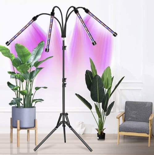 Fullspektrum LED Växtlampa med Stativ och 4st Justerbara Armar