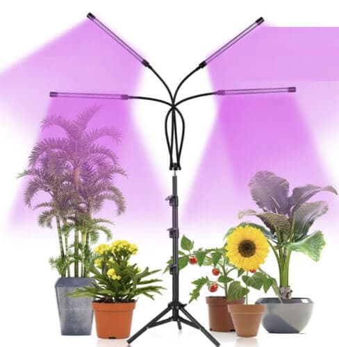 Fullspektrum LED Växtlampa med Stativ och 4st Justerbara Armar